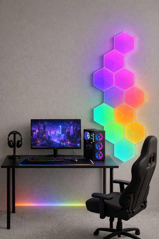 IconicGlow HexaLights – RGBIC Wifi LED Panele