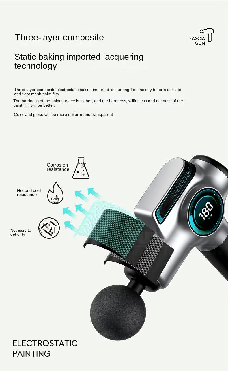 IconicPulse Pro 99 Massagepistole mit dreischichtiger elektrostatischer Lackierung für hohe Haltbarkeit, Korrosionsschutz und elegante Oberfläche