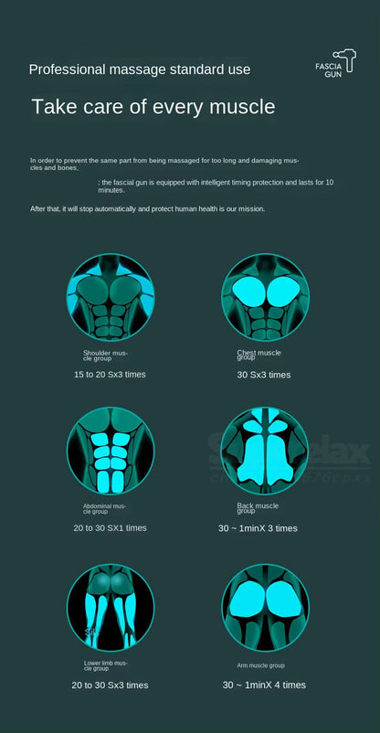 Körperbereiche, die mit der IconicPulse Pro 99 Massagepistole behandelt werden können