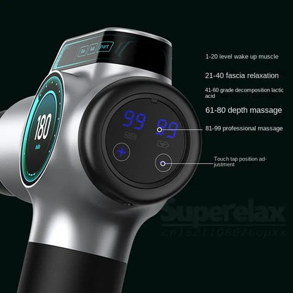 IconicPulse Pro 99 Massagepistole mit digitalem Touchdisplay und 99 Intensitätsstufen für Faszien-, Tiefen- und professionelle Massage