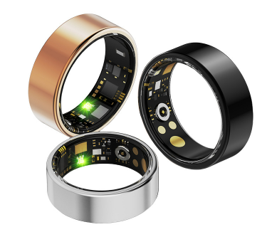 IconicRing Pro Smart Ringe in Schwarz, Silber und Gold – offene Innenansicht der Sensoren