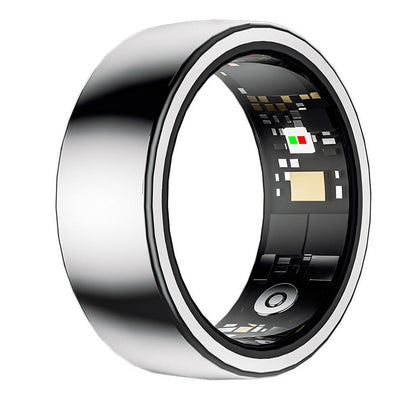 IconicRing Pro Smart Ring in Silber – Innenansicht mit Sensorik und moderner Elektronik