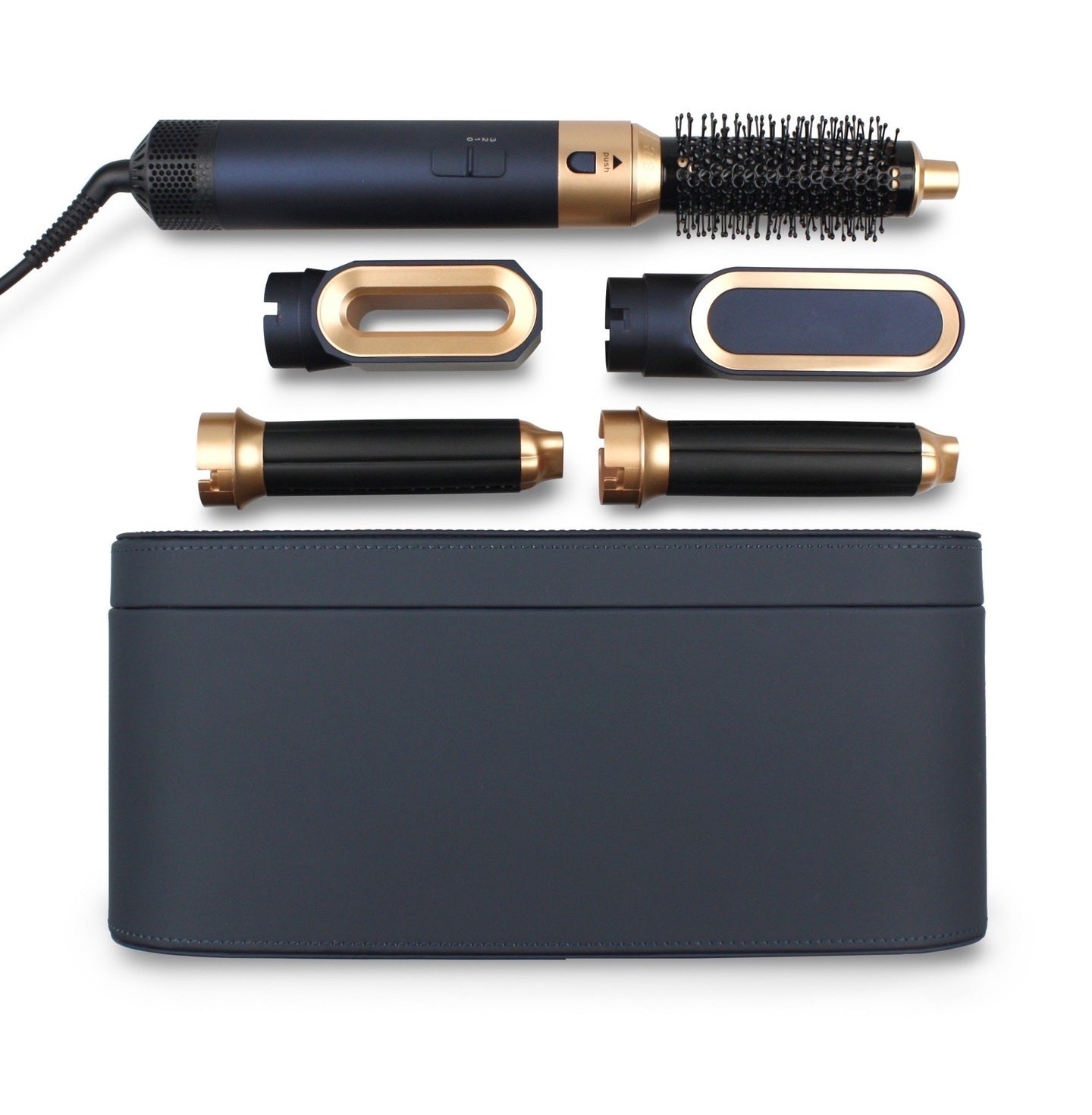 IconicStyle 5-in-1 Haarstyler Blue Edition – Multistyler mit fünf Aufsätzen und Aufbewahrungsbox