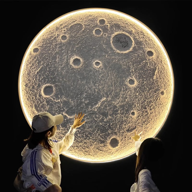Sunmoon 3D-Mond-Wandleuchte mit realistischem Kraterdesign und warmem LED-Licht – große Mondlampe an der Wand