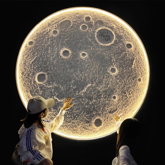 Sunmoon 3D-Mond-Wandleuchte mit realistischem Kraterdesign und warmem LED-Licht – große Mondlampe an der Wand