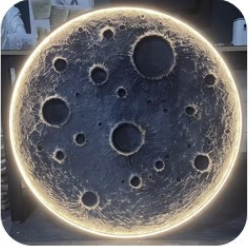 Sunmoon 3D-Mond-Wandleuchte kaltweiß – LED-Mondlicht mit realistischem Oberflächeneffekt